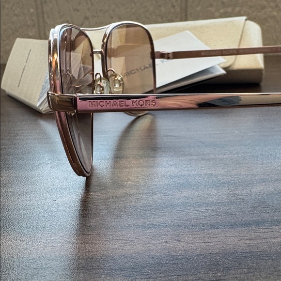 Michael Kors Rose Gold Aviator Sunglasses - Picture 3 of 3